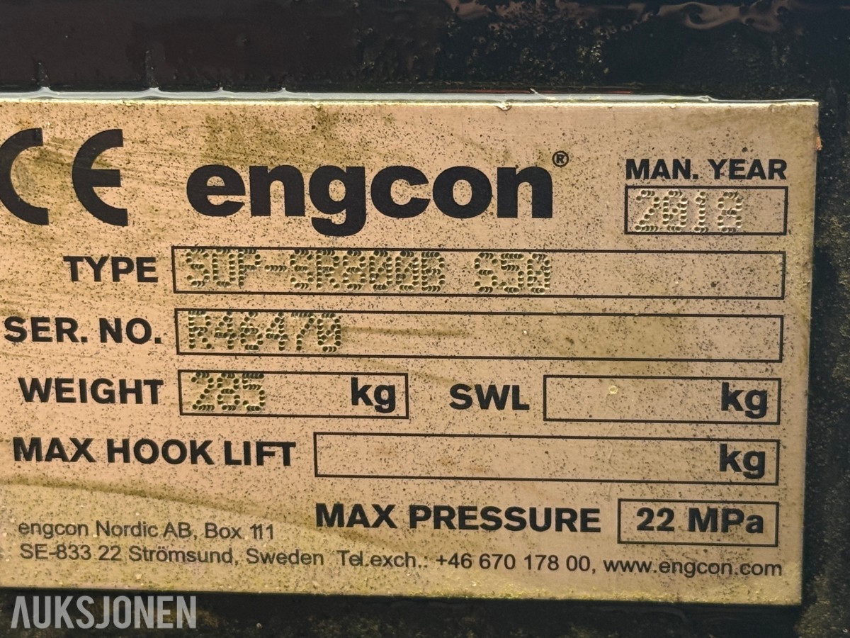 2018 Engcon sopeaggregat / kost - S40 feste