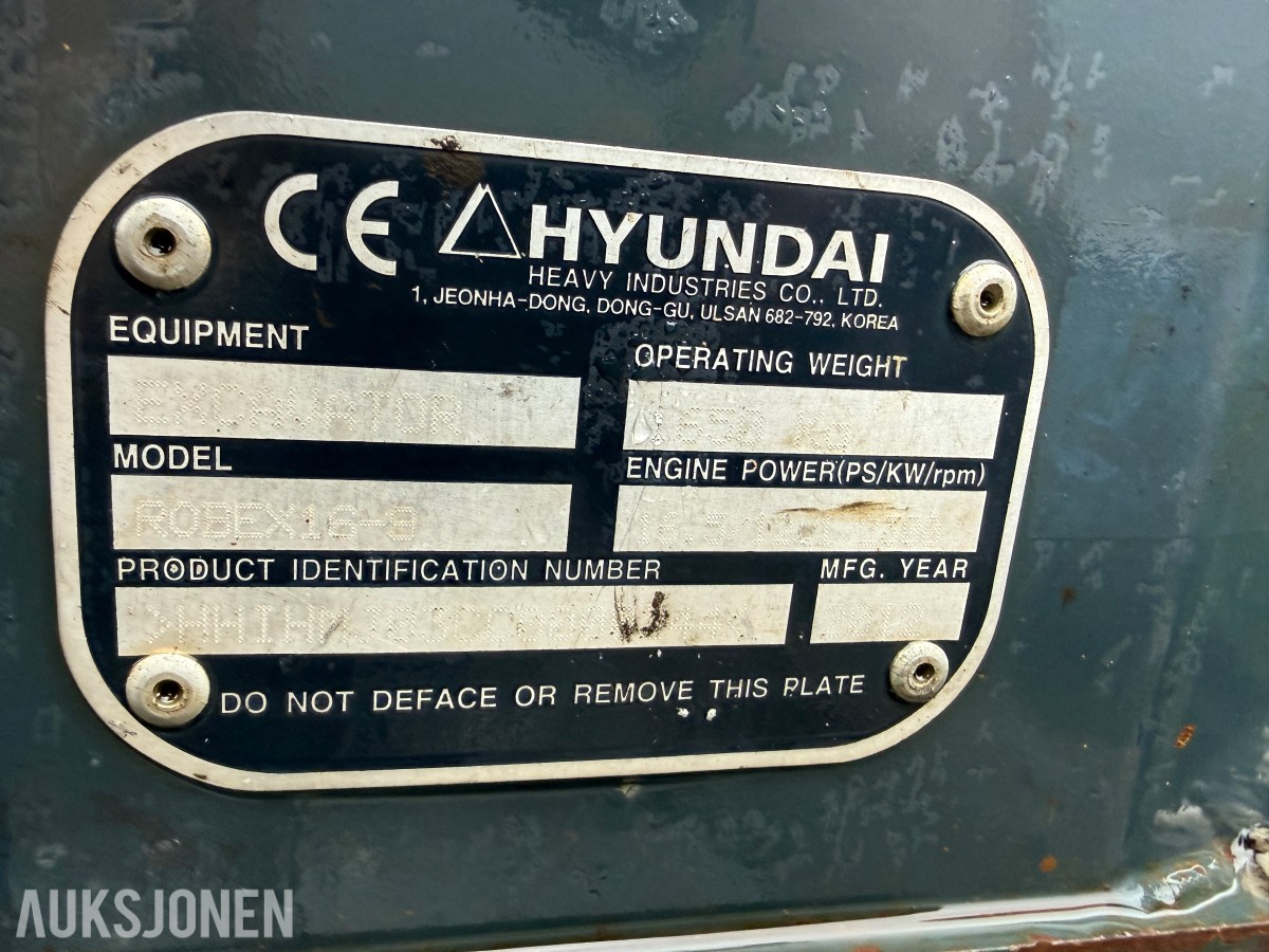 2012 Hyundai Robex 16-9 Minigraver