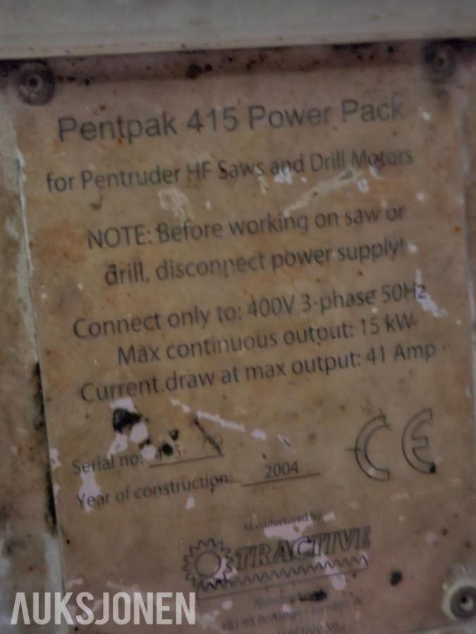 2004 Pentruder skinnesag Pentpak 415 power pack 15kw