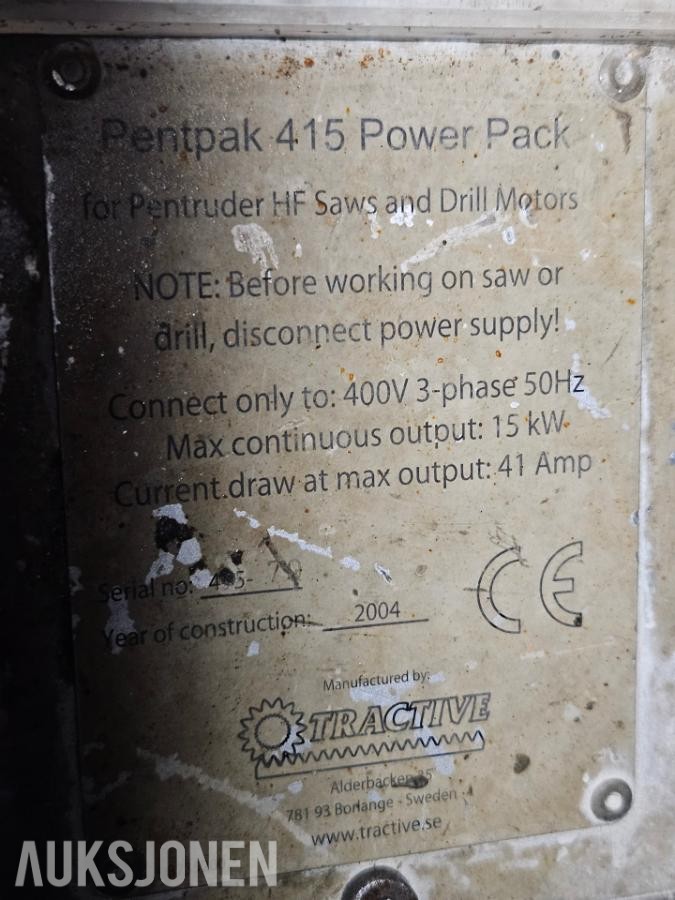 2004 Pentruder skinnesag Pentpak 415 power pack 15kw