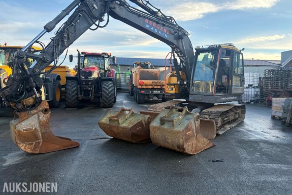2016 Volvo ECR145EL tilrotator s-60 feste 3-skuffer