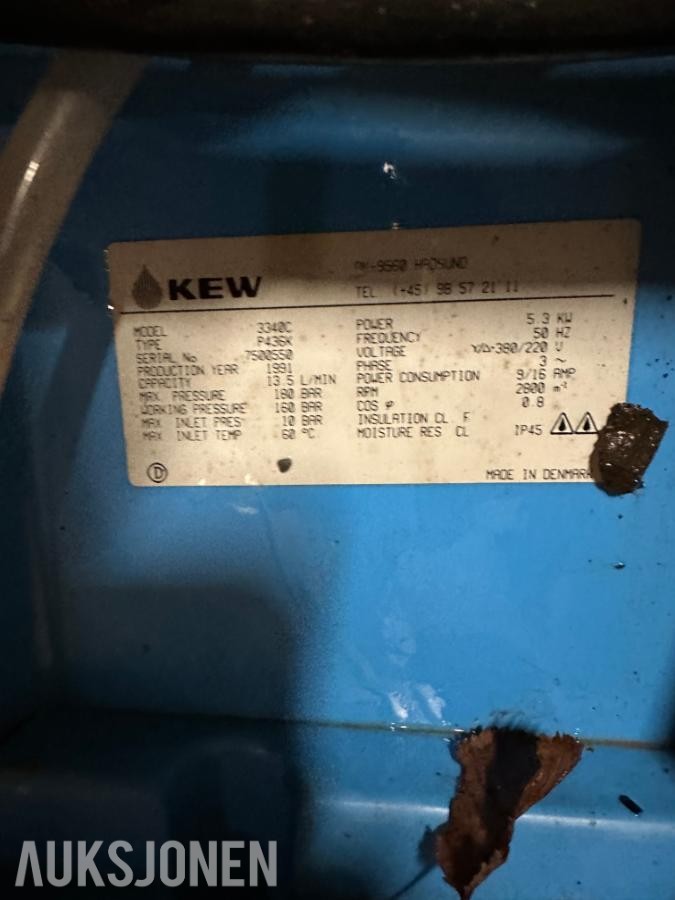 KEW høytrykkspyler – 160 bar | 5,3 kW | 3-fase 3340C