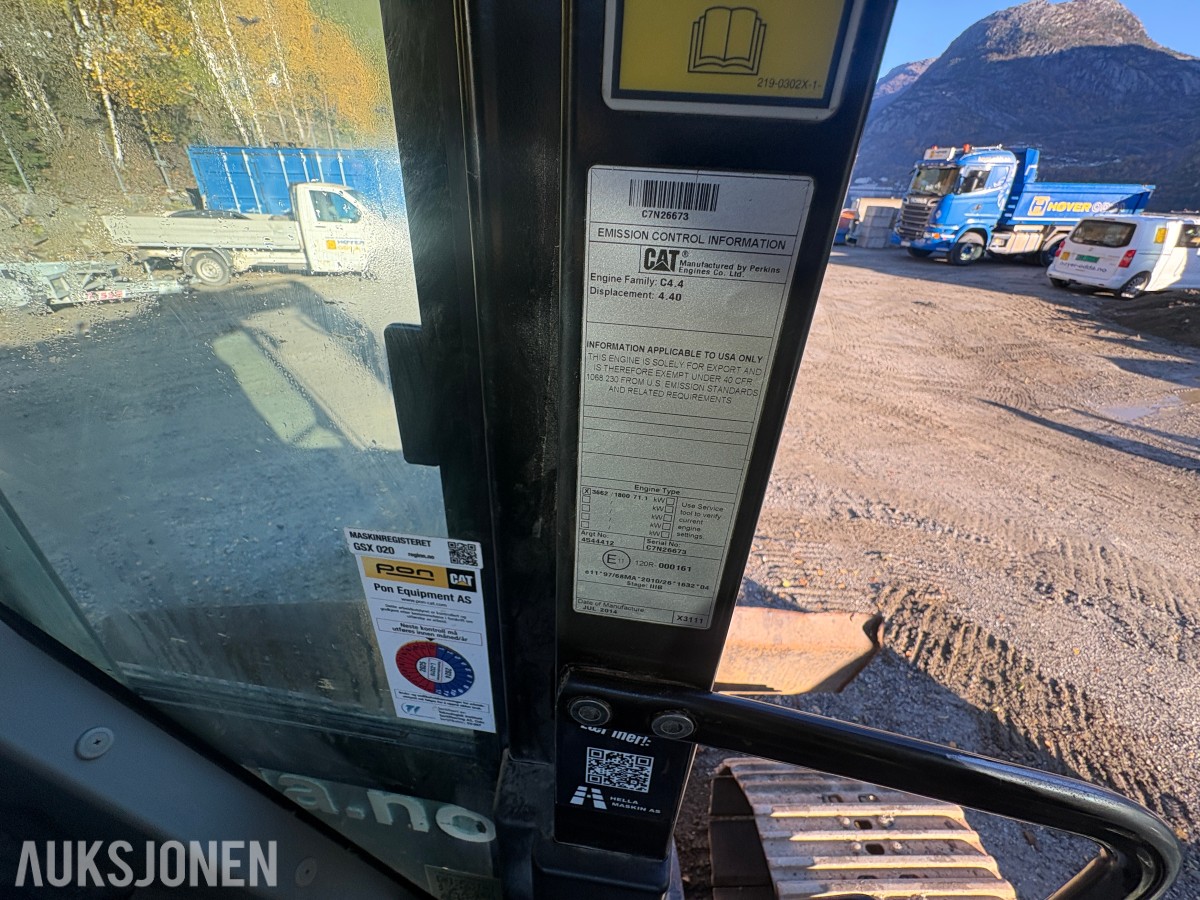 2016 Cat 312EL beltegraver med S60-feste og tiltrotator