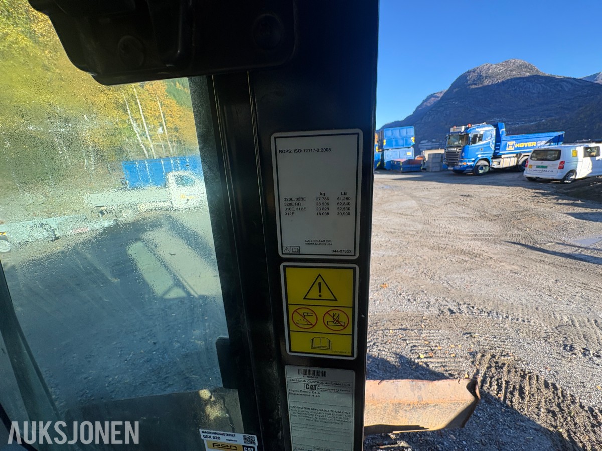 2016 Cat 312EL beltegraver med S60-feste og tiltrotator