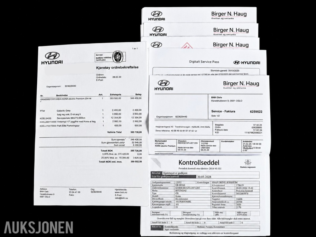 2020 HYUNDAI KONA 64 KWH PREMIUM NYLIG SERVICE HEAD-UP KRELL