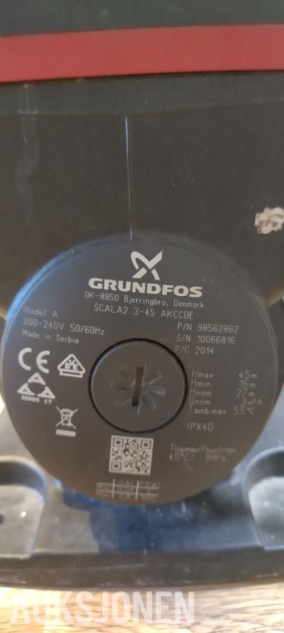2024 Grunfoss trykk forsterknings pumpe Scala 2 3-45