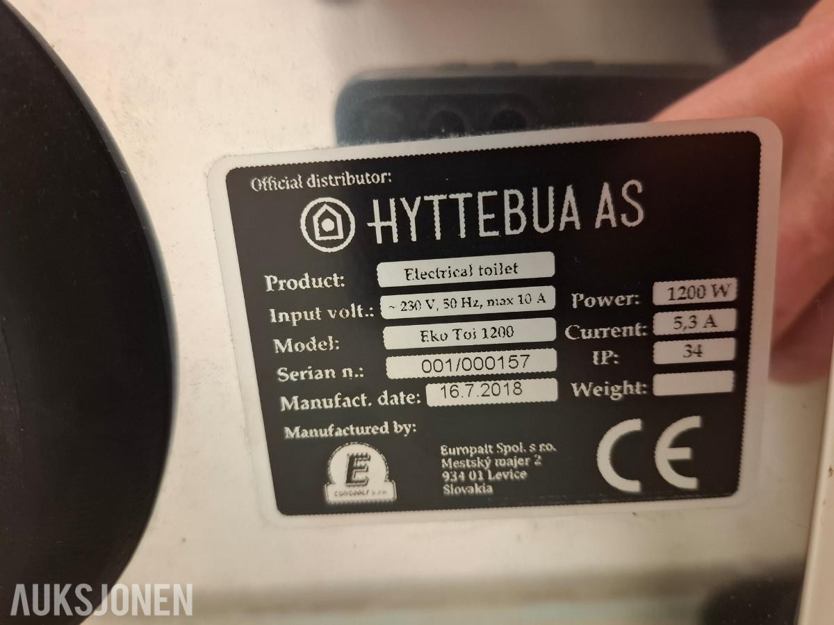2019 Forbrenningstoalett Ekotoi 1200 V2