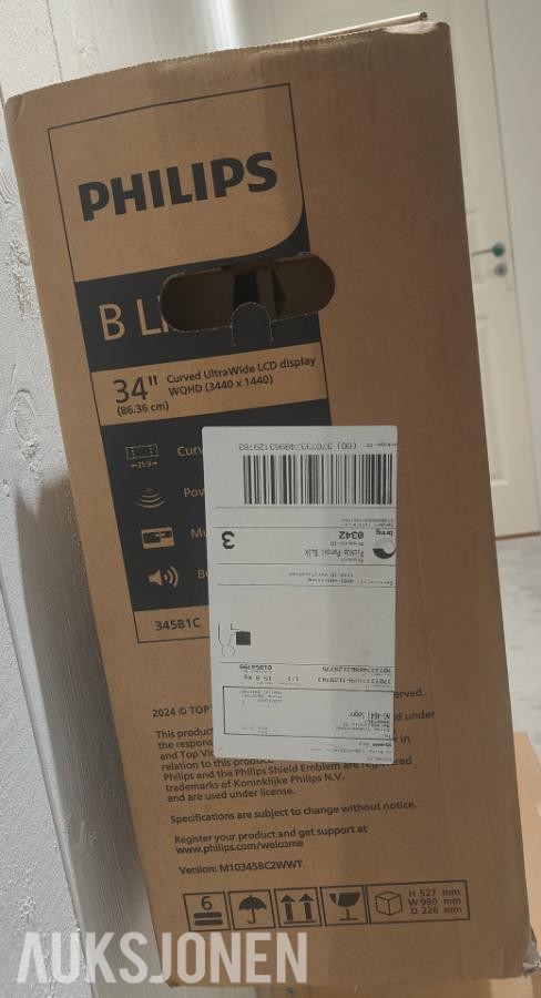 Pc-skjerm - Philips Brilliance 345B1C/00 34'' buet
