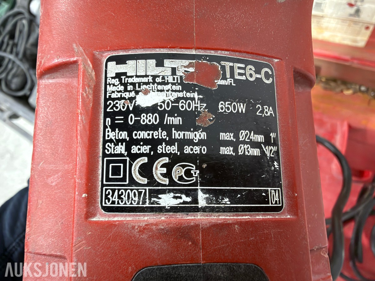Parti elektroverktøy fra Hilti, Bosch, Hitachi og Steinel