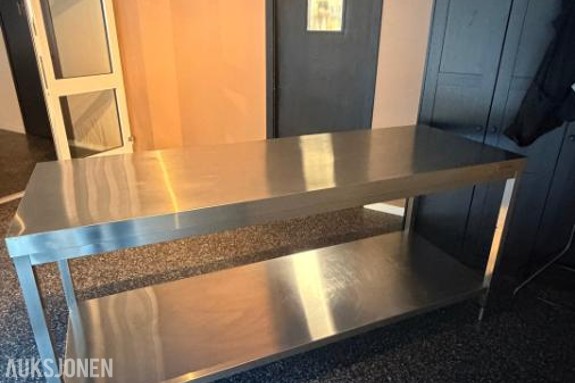 2 stk - Arbeidsbord i rustfritt stål ECO - 2000x700 mm - med underhylle Eco
