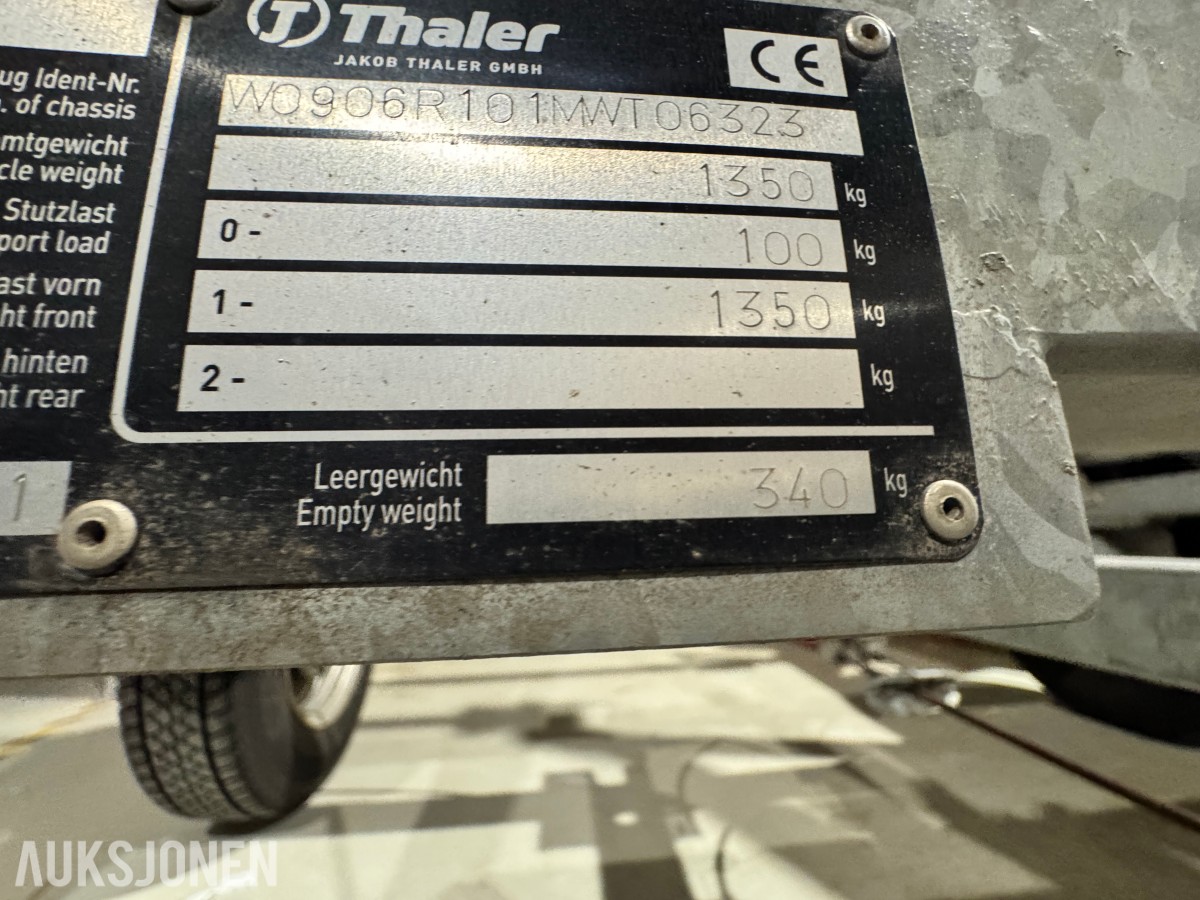 2021 Thaler TTA509 kabeltrommelhenger - Maks nyttelast 1010 kg