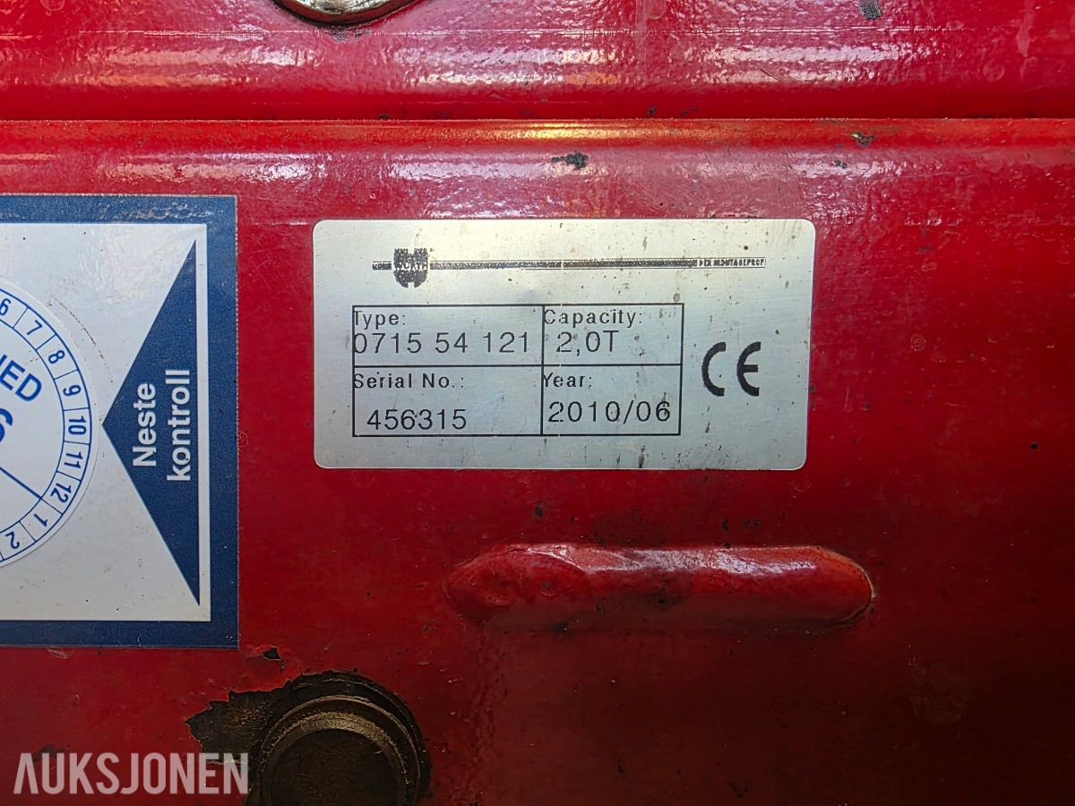 2010 OMCN 401/LS 4-søylet løftebukk, 4,5 tonn, 2 tonn traversjekk