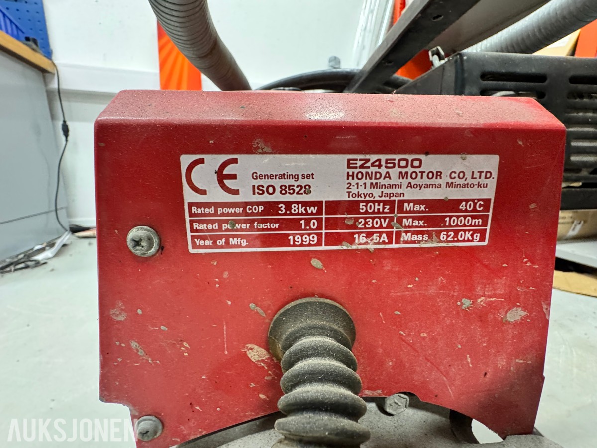 1999 Honda strømaggregat EZ 4500 - 3,8 kW - 15,5 A