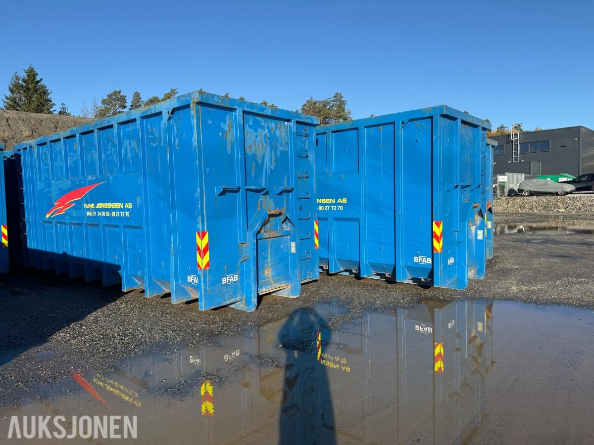 5 stk. BFAB krokcontainere, 2017–2021-modeller, selges samlet.