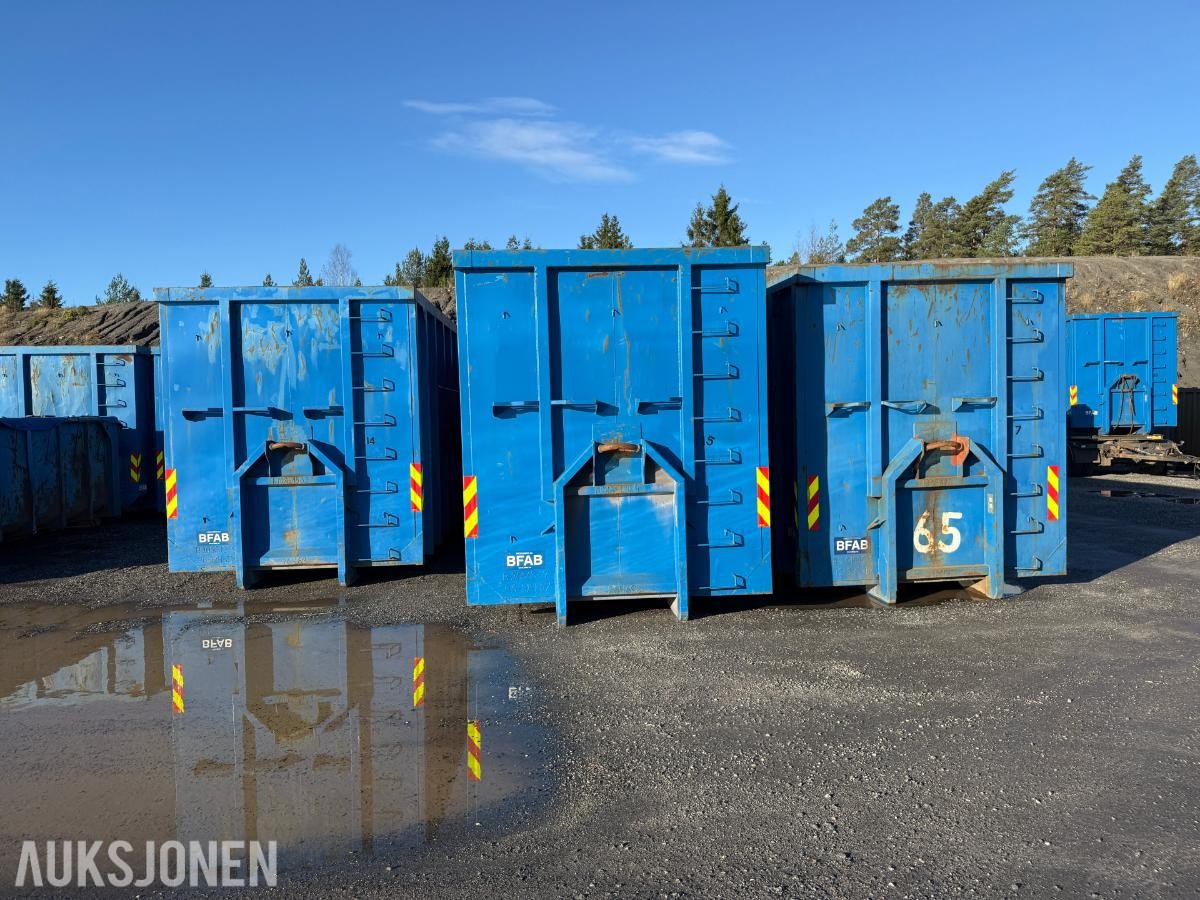5 stk. BFAB krokcontainere, 2017–2021-modeller, selges samlet.
