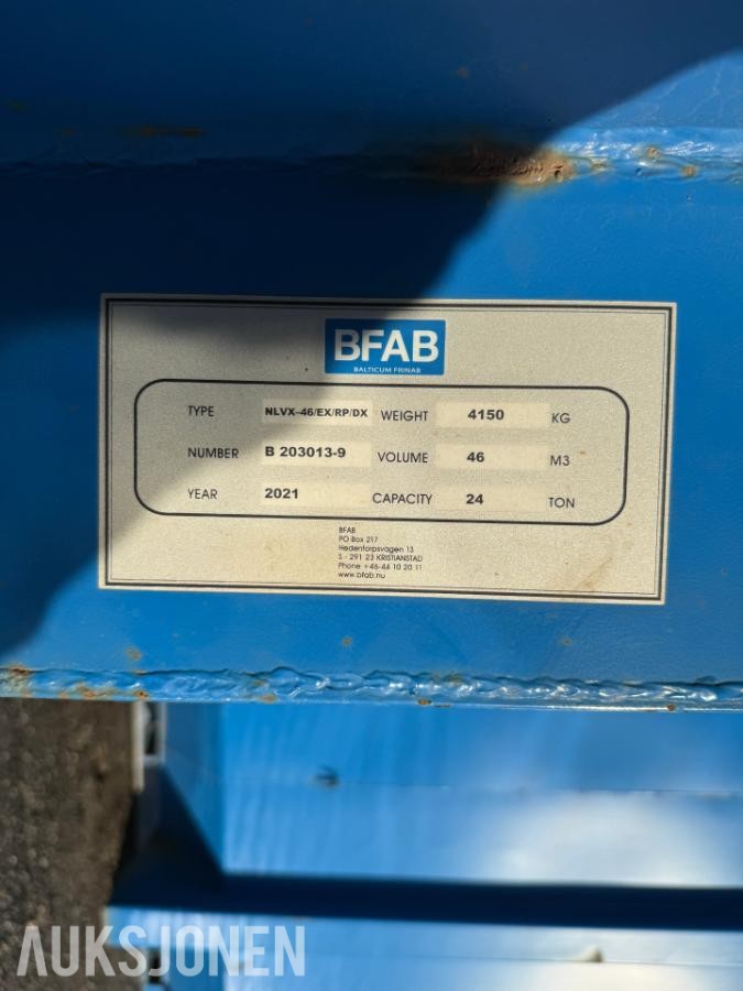 5 stk. BFAB krokcontainere, 2017–2021-modeller, selges samlet.