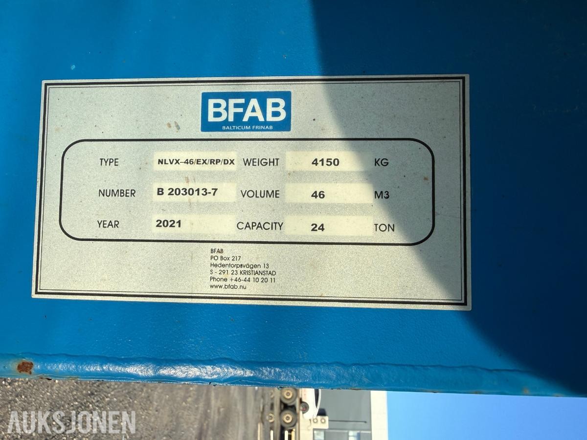5 stk. BFAB krokcontainere, 2017–2021-modeller, selges samlet.