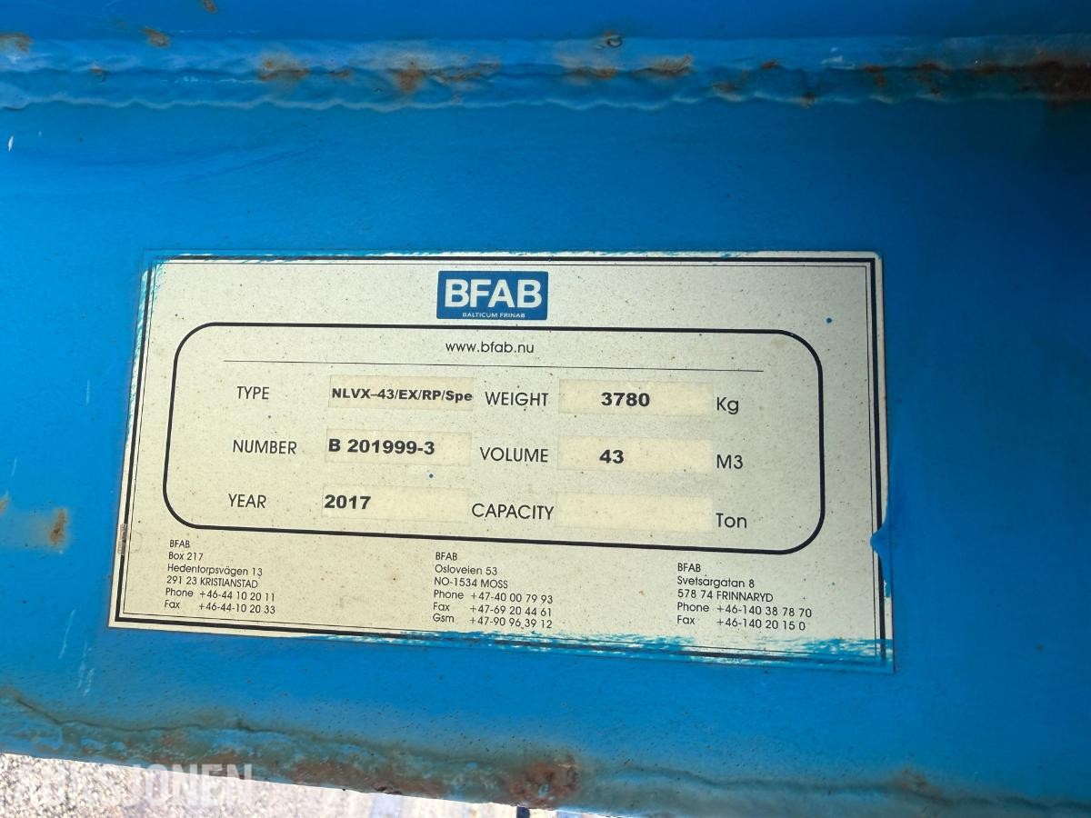 5 stk. BFAB krokcontainere, 2017–2021-modeller, selges samlet.