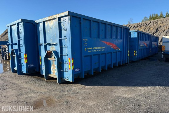 5 stk. BFAB krokcontainere, 2017–2021-modeller, selges samlet.