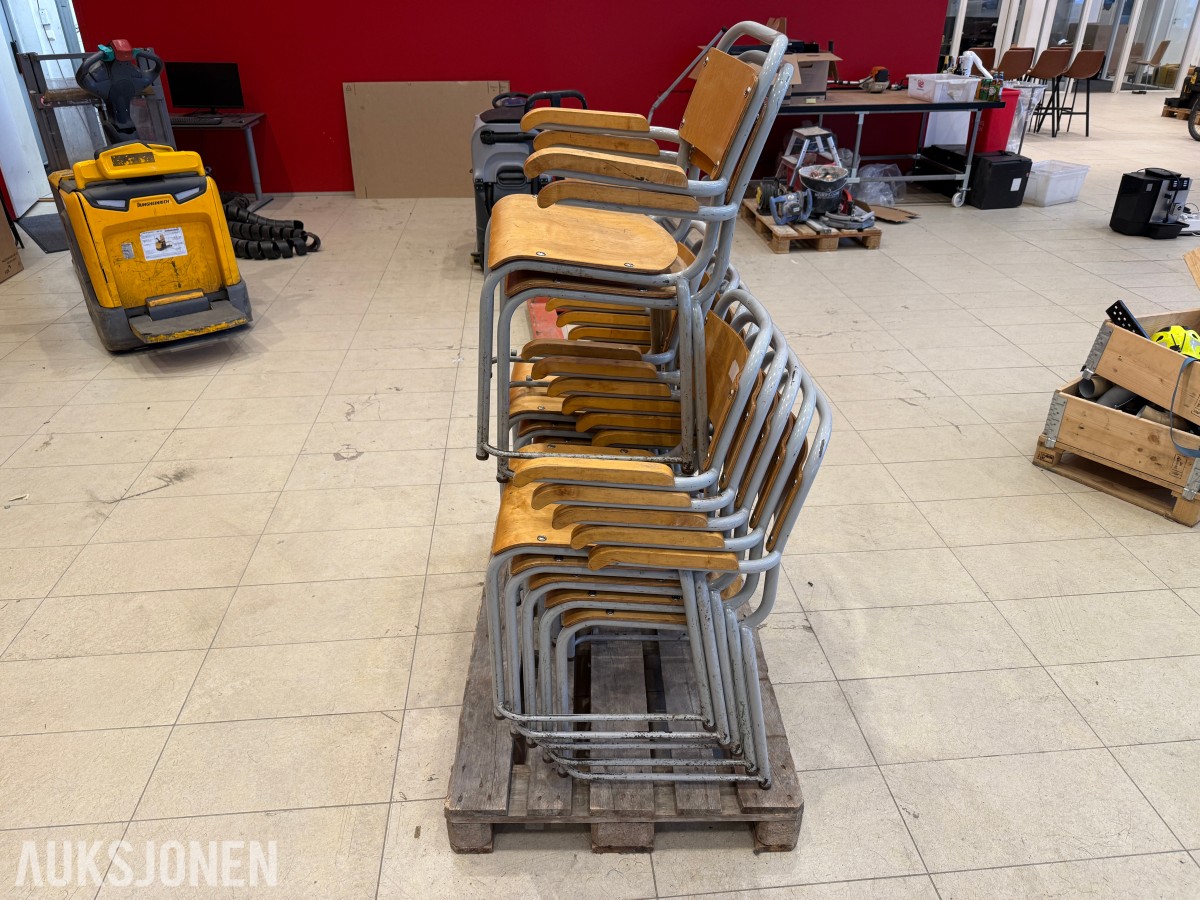 12 stk retro stoler med armlen