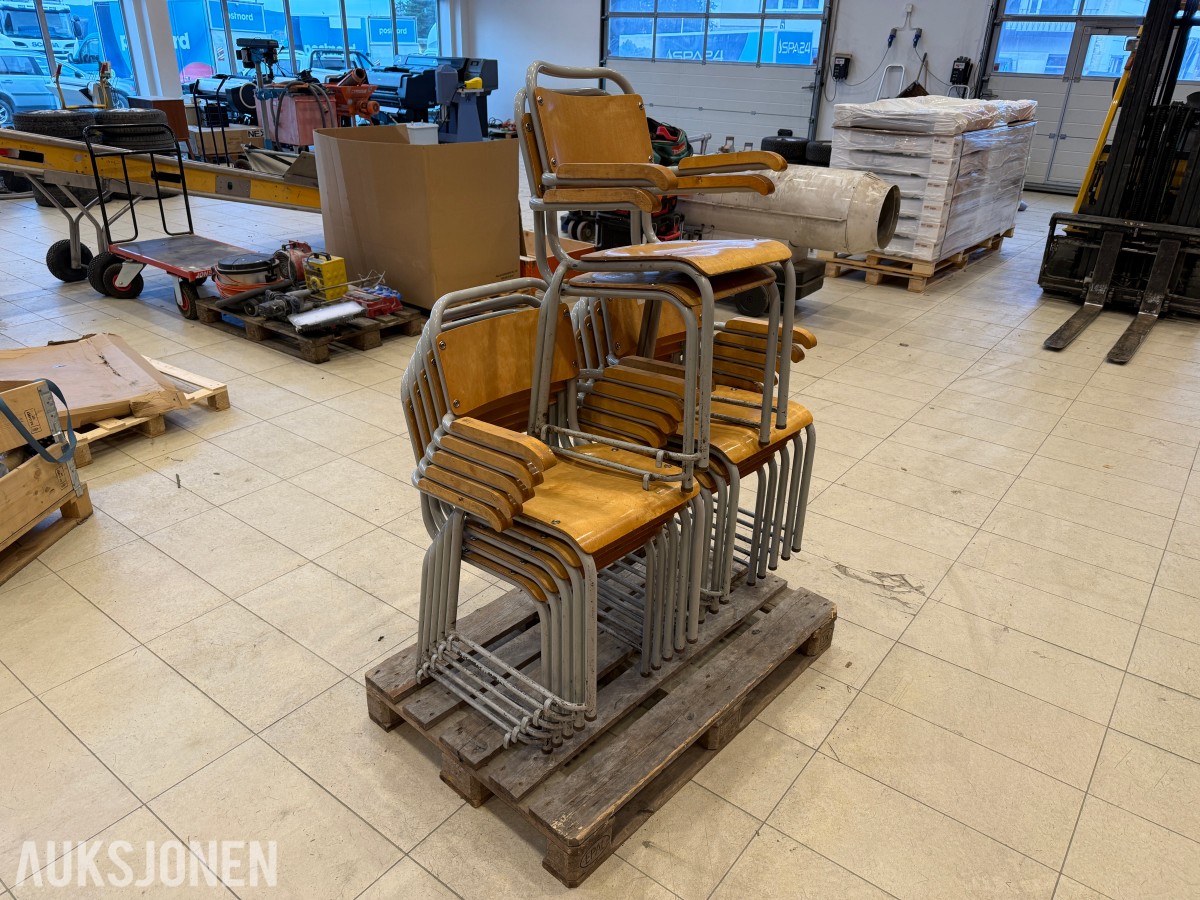 12 stk retro stoler med armlen