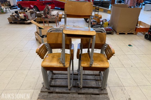 12 stk retro stoler med armlen