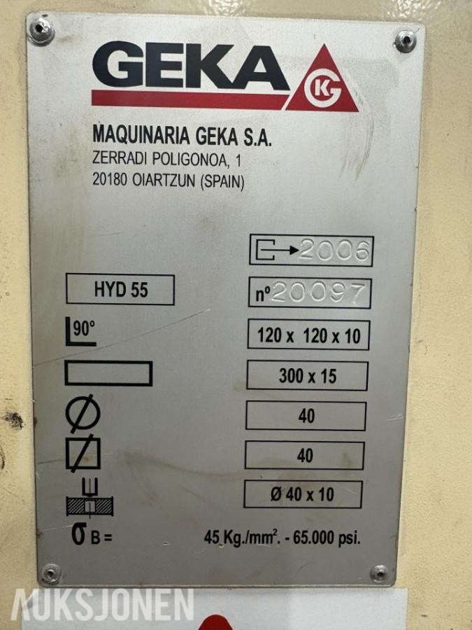 2006 GEKA HYD 55 lokke- og kappemaskin