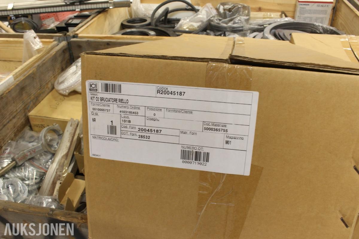 Delelager etter leverandør av olje/gass-fyr og dampkjele anlegg Danfoss-Flowserve-Fema-Sauter-Honeywell-ABB mfl.