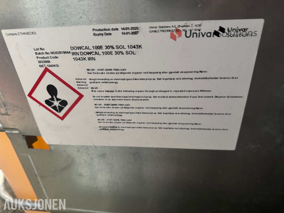 4 stk IBC-tanker med frostvæske - 4000L