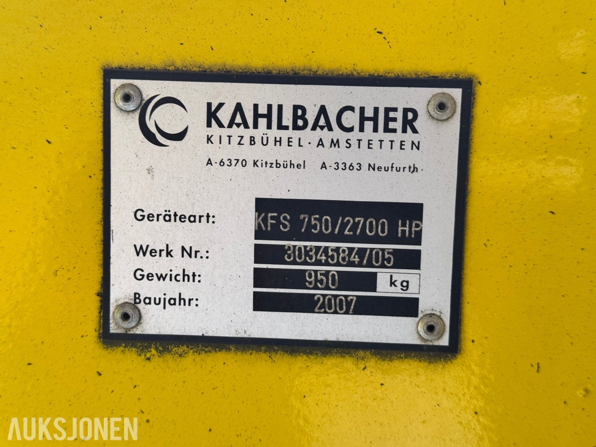 Kahlbacher KFS 750-2700 HP snøfres med sideskyvning - Nesten ubrukt