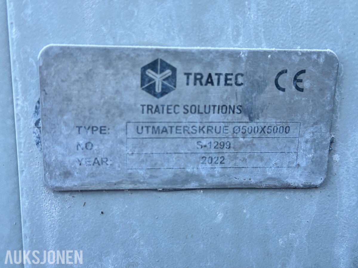 2022 Tratec utmaterskrue Ø500x5000 for kalk, med 4 elektriske taljer