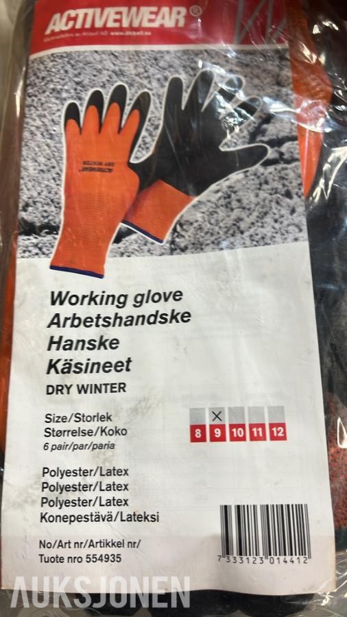 Parti Activewear Dry Winter arbeidshansker – størrelse 9