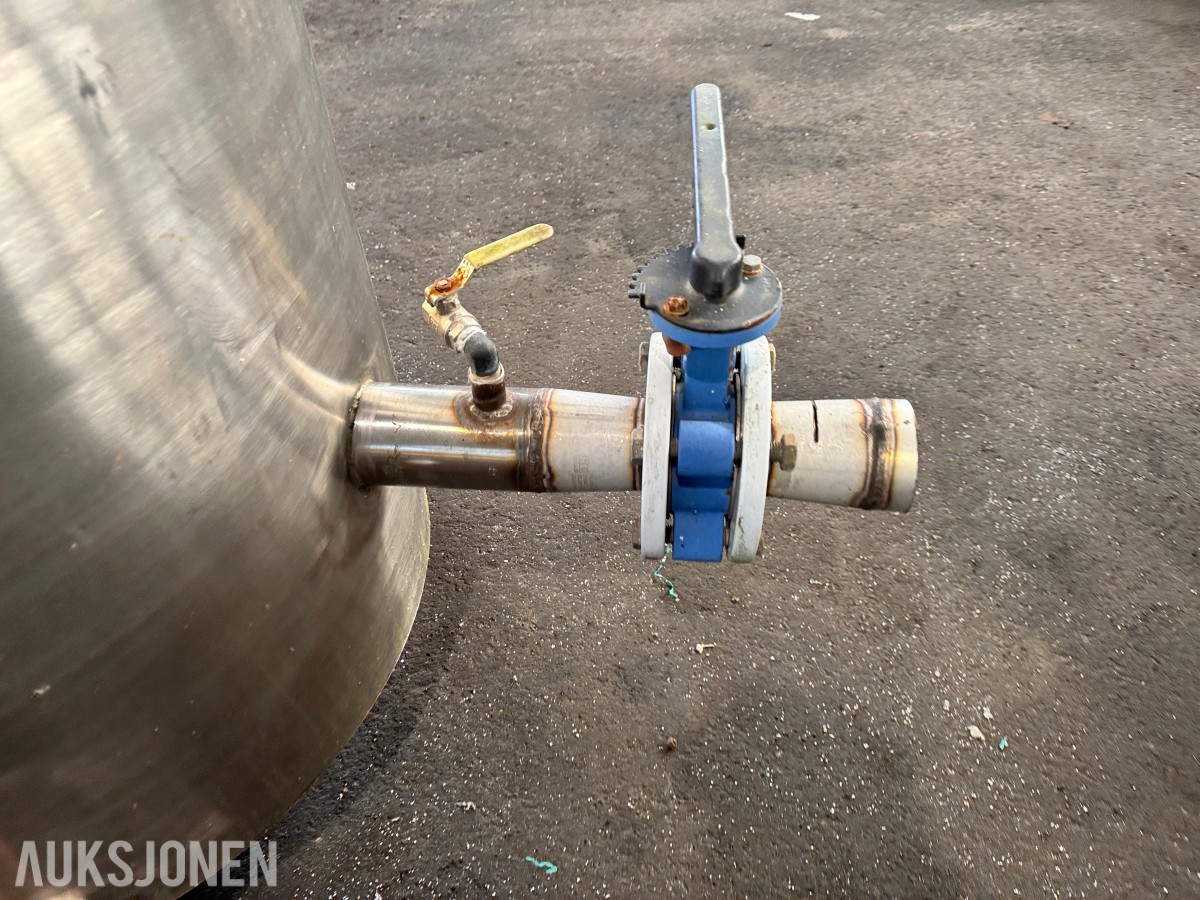 Stående rustfri syrefast tank med ventiler
