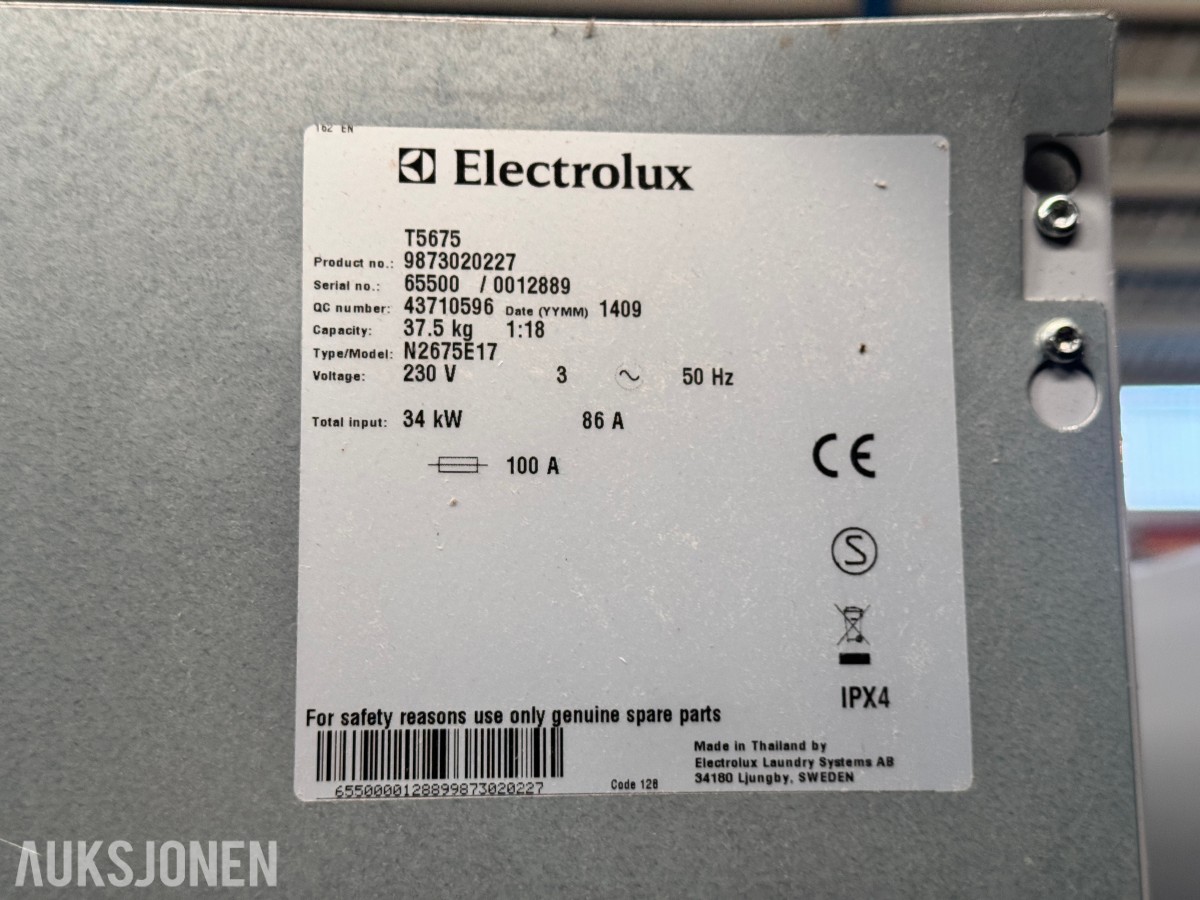2014 Electrolux T5675 tørketrommel 37,5 kg