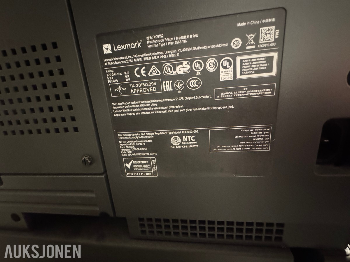 Lexmark XC6152 fargelaser multifunksjonsskriver