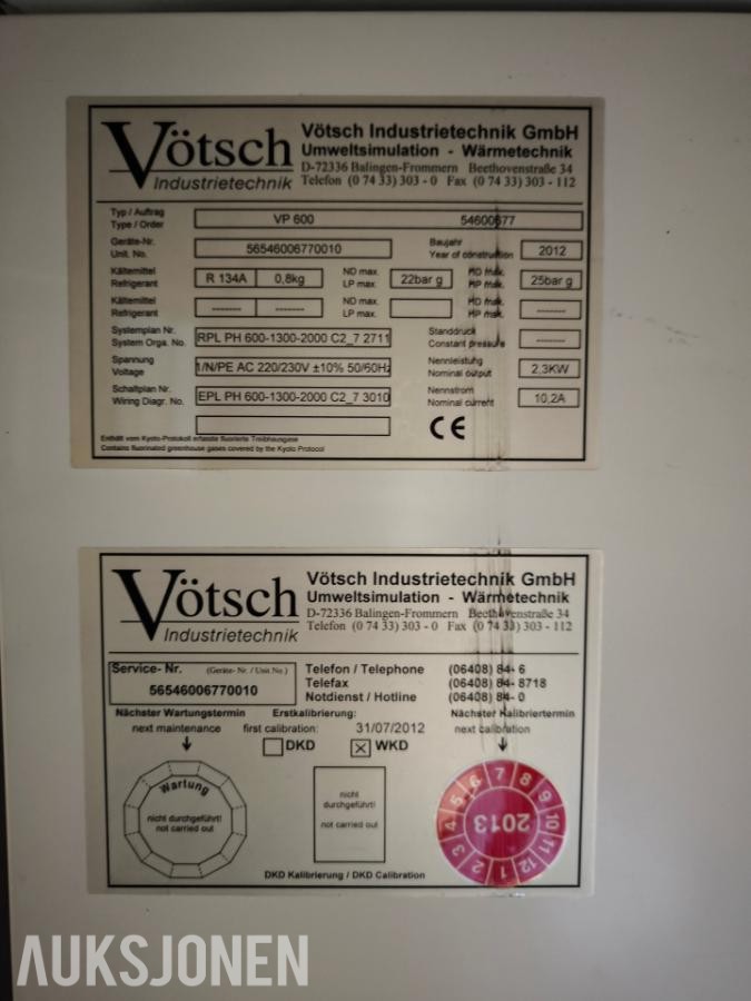 2013 Vötsch VP 600 klimakammer