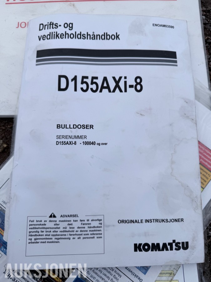 2017 Komatsu D155AXi-8 Bulldoser med 4916 timer 