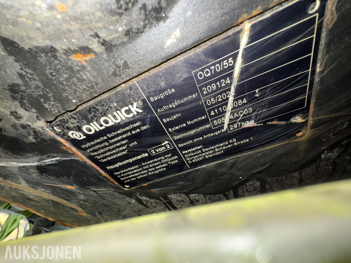 2022 OilQuick hydraulisk festeløsning med OQ70/55-komponent