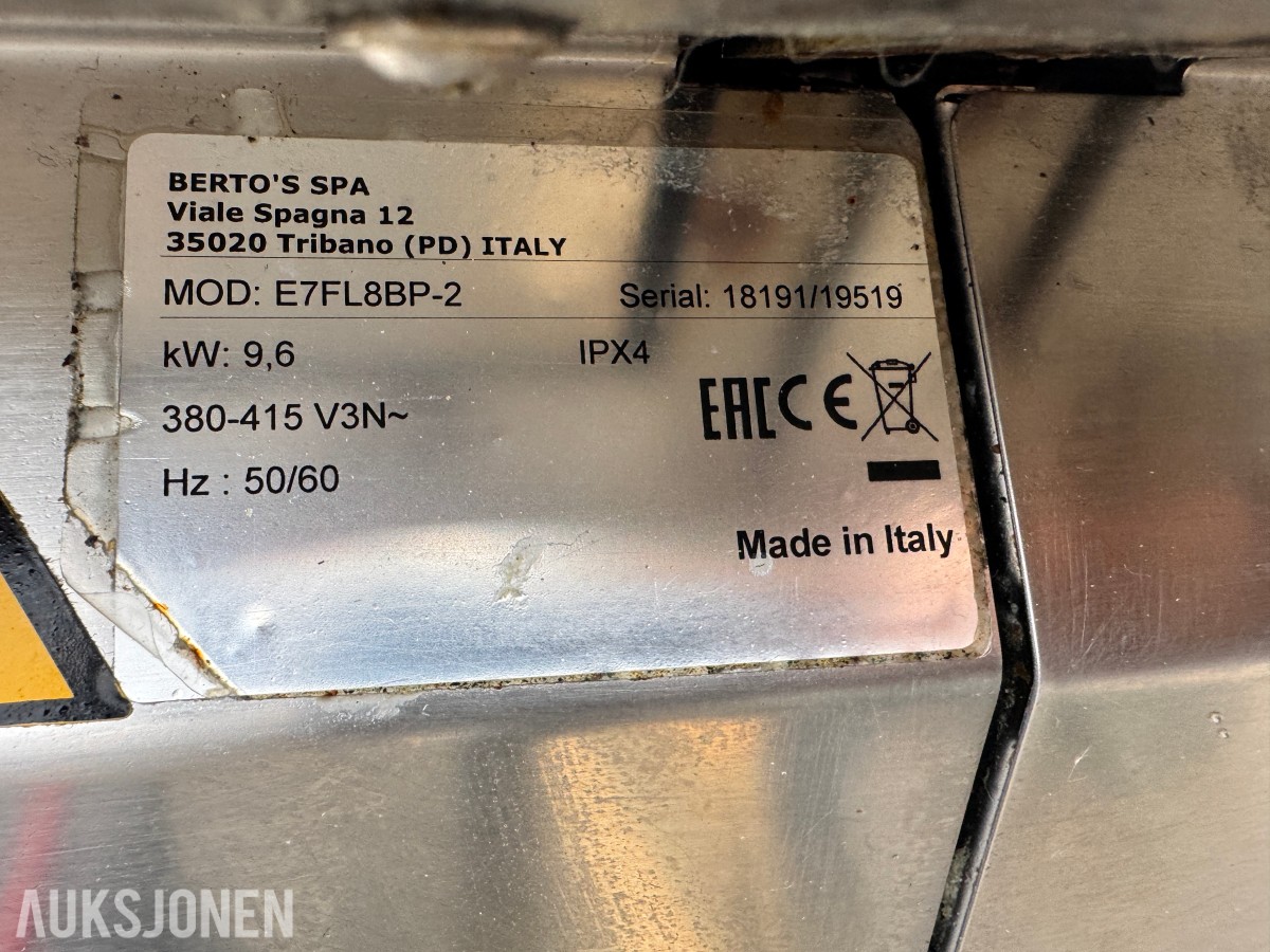 Berto`s 9,6 kW flatgrill stekeplate 400 Volt