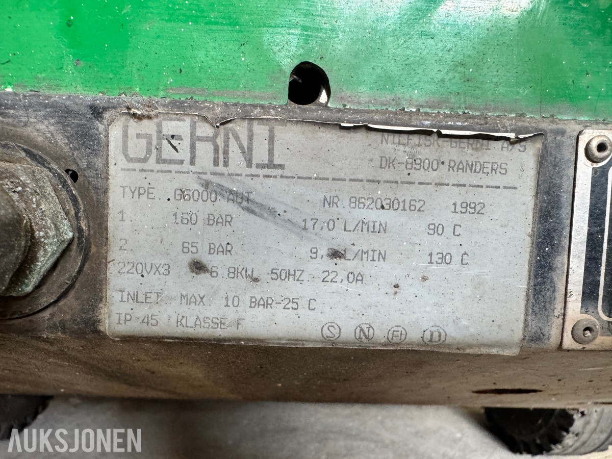1992 Gerni G6000 varmtvanns høytrykksspyler 230V 3-fas