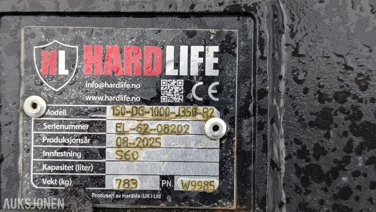 2025 Hardlife S60 Graveskuffe 1000L