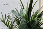 2 store kunstige plantearrangementer i høye krukker