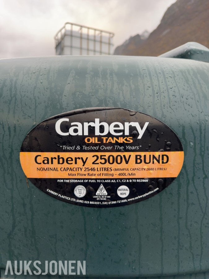 Dieseltank carbery 2500v med pumpe og telleverk 