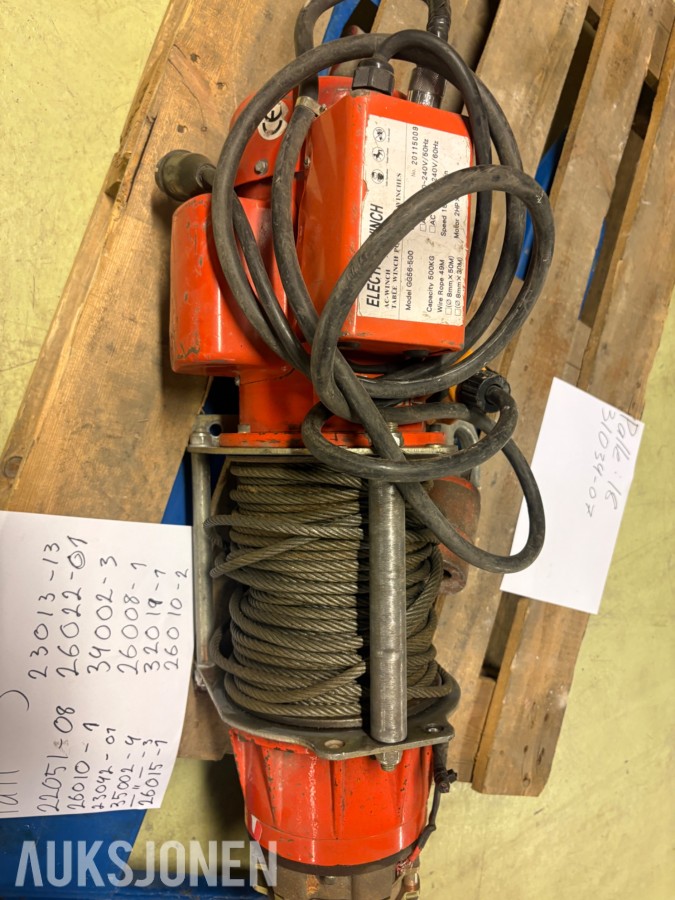 Elektrisk vinsj GG56-500 500 kg med 49 m wire