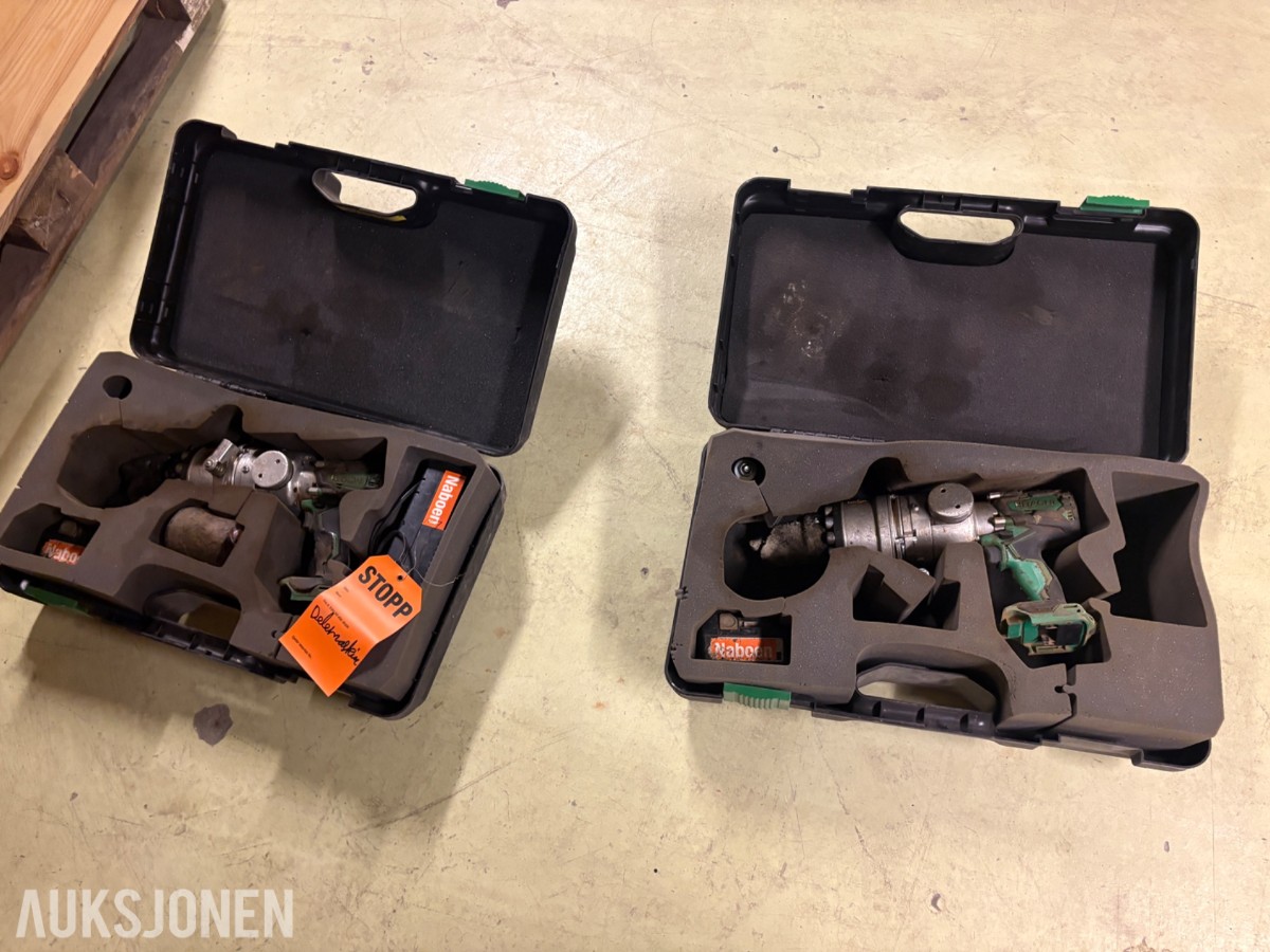 2 stk. Hitachi batteridrevne armeringsjernsklippere