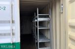 Lagercontainer med reolinnredning