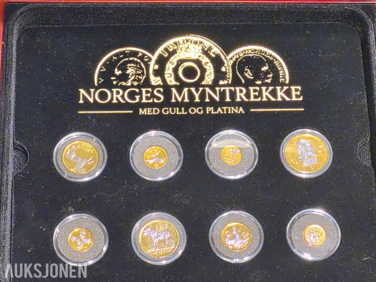 Norges Myntrekke med Gull og Platina-Myntsett Norges bank/samlerhuset
