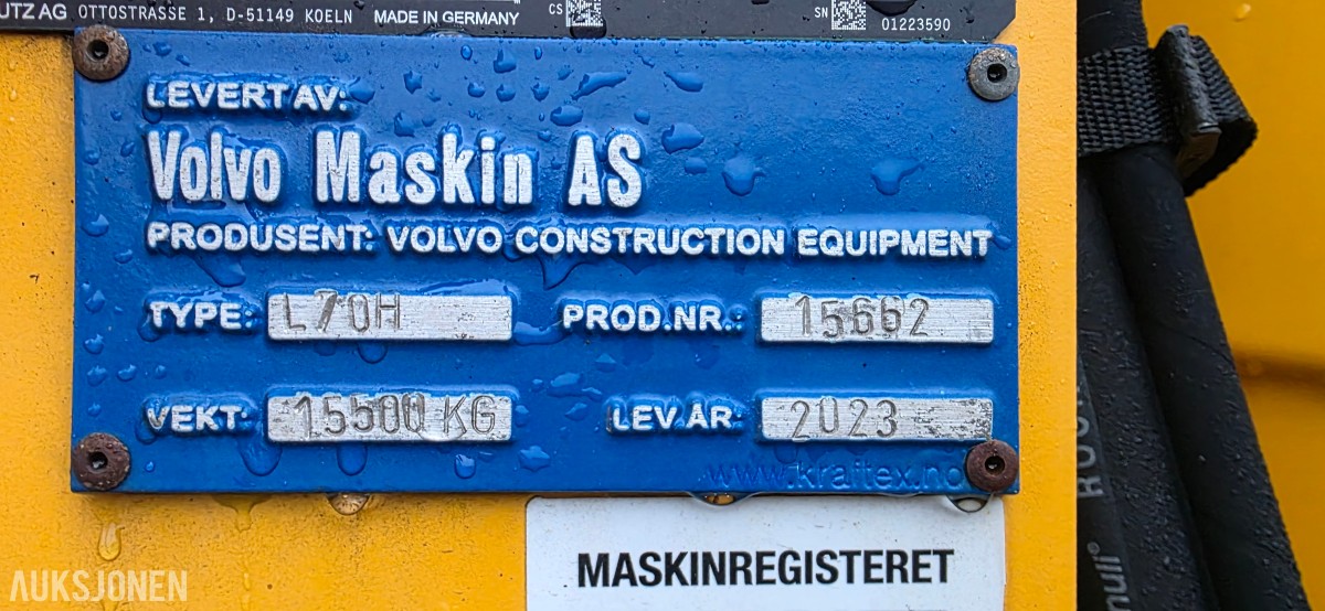 2023 Volvo L70H hjullaster, 2230 timer