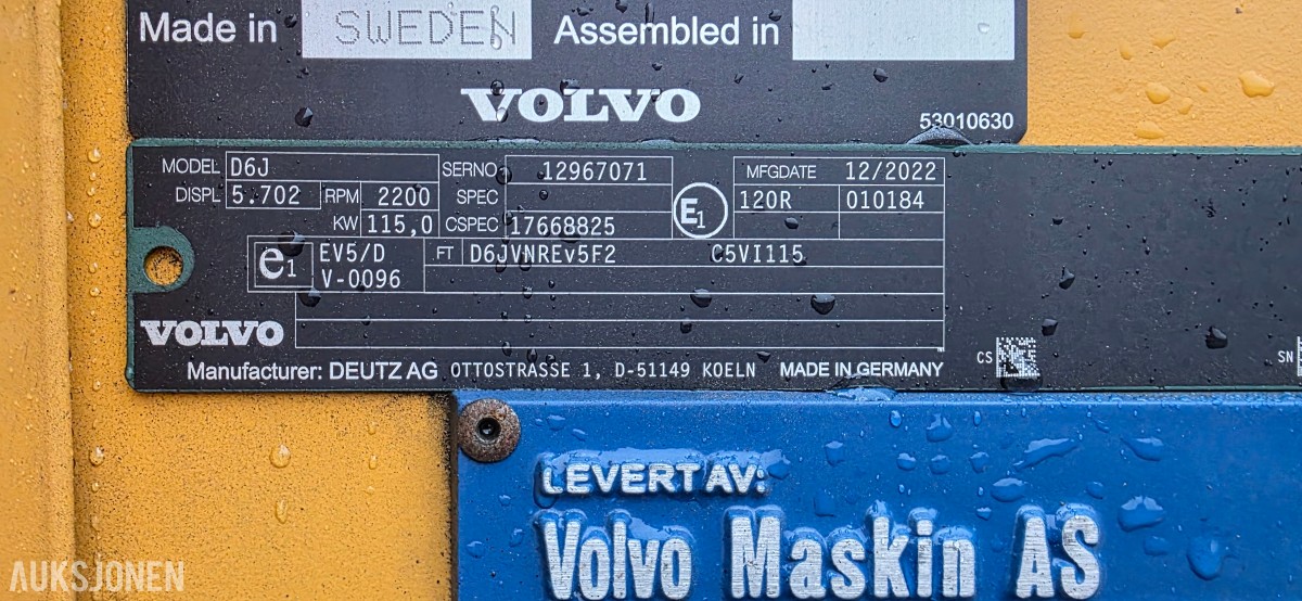 2023 Volvo L70H hjullaster, 2230 timer