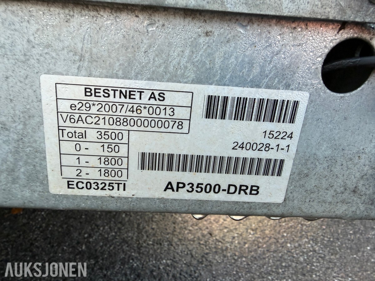 2022 Tiki AP3500-DRB biltralle 3500 kilo